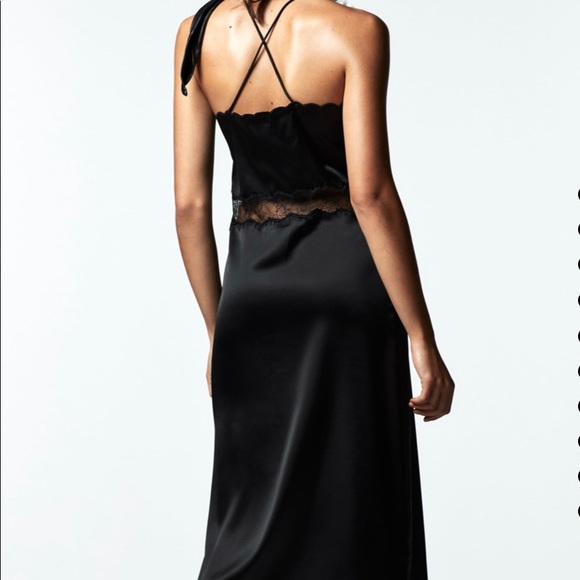 Zara COMBINATION SLIP black DRESS size S - Picture 5 of 8